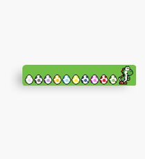 Yoshi with Eggs 8-Bit Canvas Print