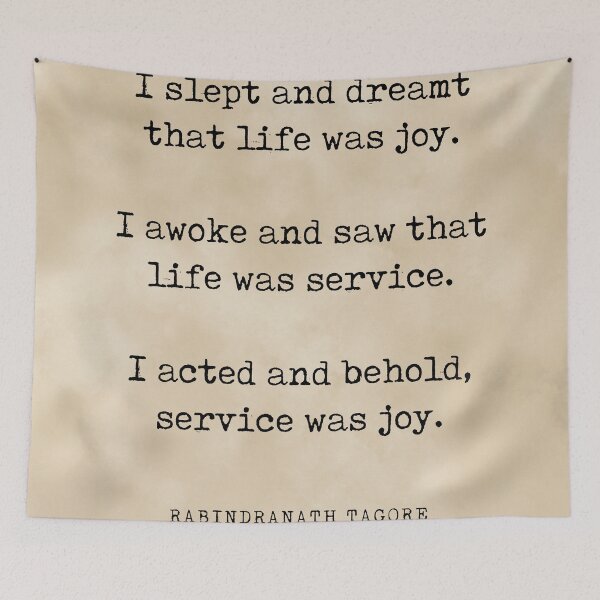 Item preview, Life is service, service is joy - Rabindranath Tagore Quote - Literature, Typewriter Print - Vintage designed and sold by Studio Grafiikka.