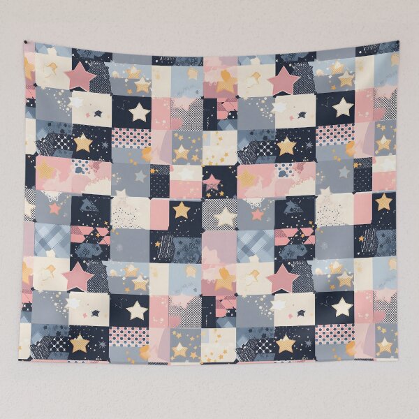 Artikelvorschau, Stellar Dreams: Pink, Blue and White Stars entworfen und verkauft von Cosmic-Canvases.