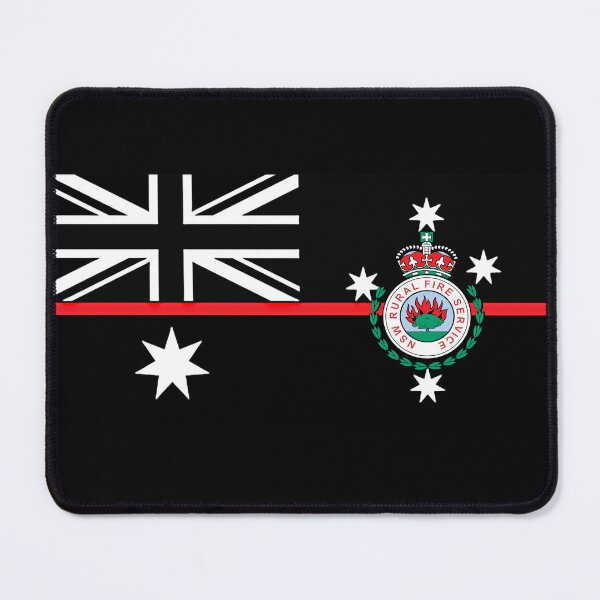 Item preview, NSW RFS - Australian Thin Red Line Flag -Black & White designed and sold by RENAGADE4LYF.