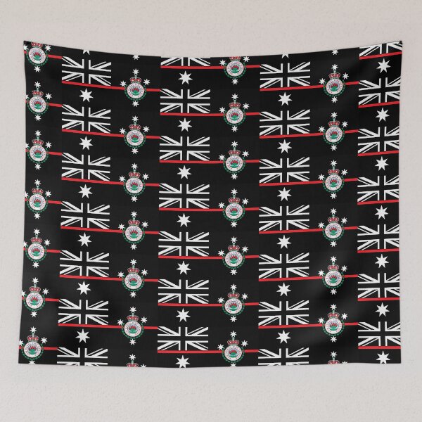 Item preview, NSW RFS - Australian Thin Red Line Flag -Black & White designed and sold by RENAGADE4LYF.