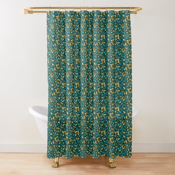 Dark teal shower clearance curtain