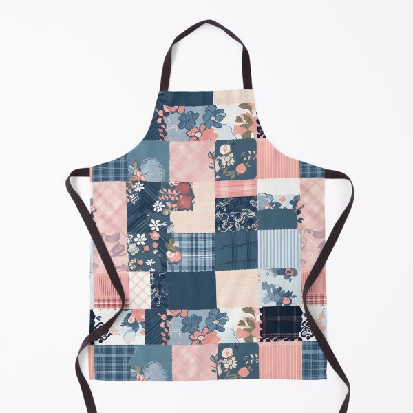 Item preview, Denim Blossom: Pink Floral Denim Patchwork designed and sold by Cosmic-Canvases.