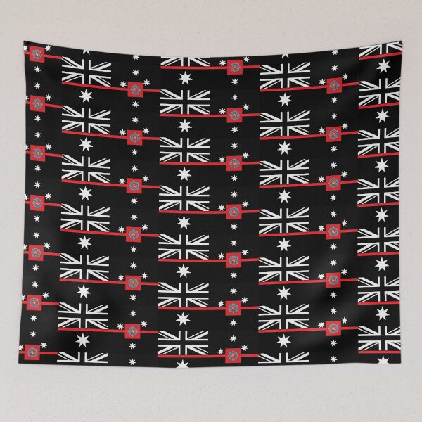 Item preview, South Australian Fire Rescue - Thin Red Line Flag -Black & White designed and sold by RENAGADE4LYF.