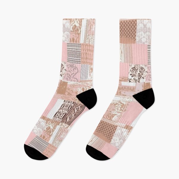 Item preview, Pastel Harmony: White, Pink, and Brown Patchwork designed and sold by Cosmic-Canvases.