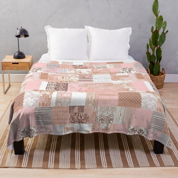 Item preview, Pastel Harmony: White, Pink, and Brown Patchwork designed and sold by Cosmic-Canvases.