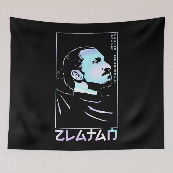 Item preview, Zlatan Ibrahimovic holographic Style Portrait art illustration designed and sold by 442workshop.