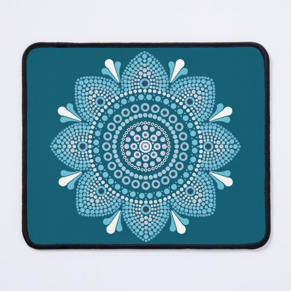 Item preview, Tranquil Depths: Cyan Blue Dot Mandala designed and sold by Aster18.