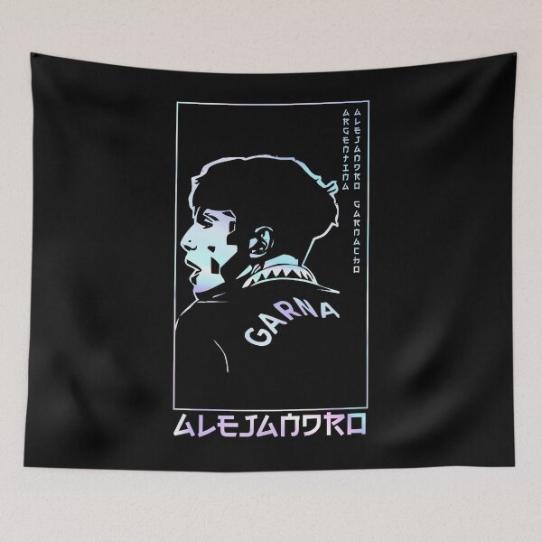 Item preview, Alejandro Garnacho holographic Style Portrait art illustration designed and sold by 442workshop.