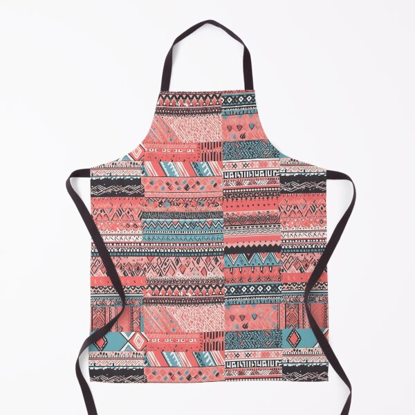 Artikelvorschau, Tribal Harmony: Blue, White, and Pink Patchwork entworfen und verkauft von Cosmic-Canvases.