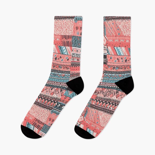 Item preview, Tribal Harmony: Blue, White, and Pink Patchwork designed and sold by Cosmic-Canvases.