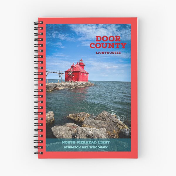 Item preview, North Pierhead Lighthouse Poster Door County (Zoomed Out) designed and sold by Redrazzle.