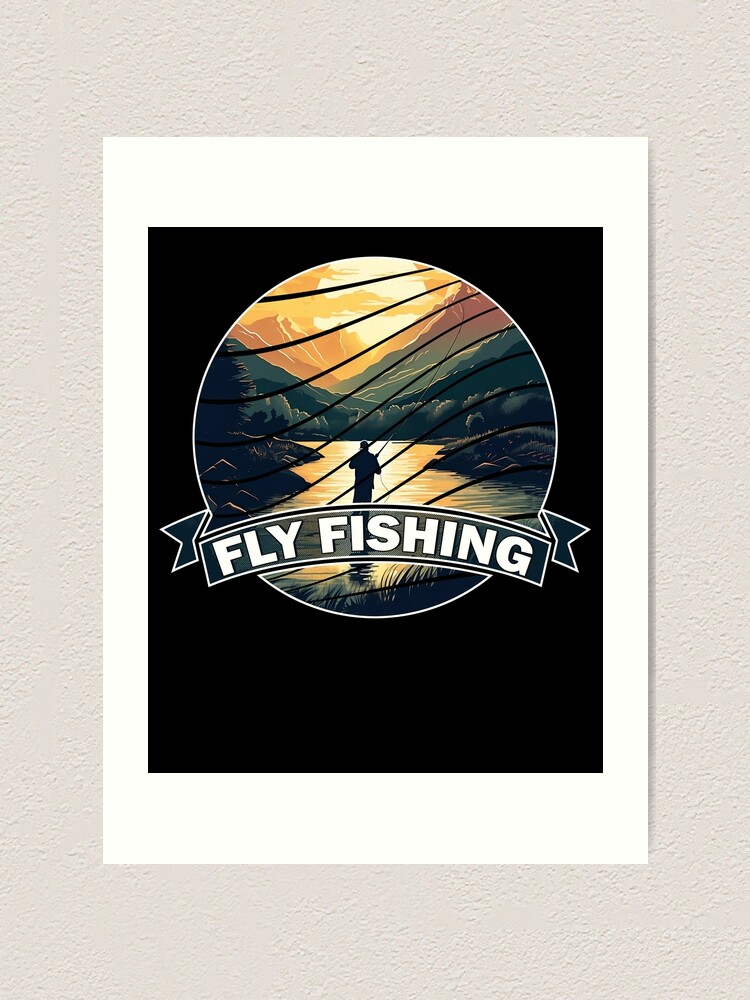 Trout Fishing in the River Vintage-inspired Fly Fishing Art Art