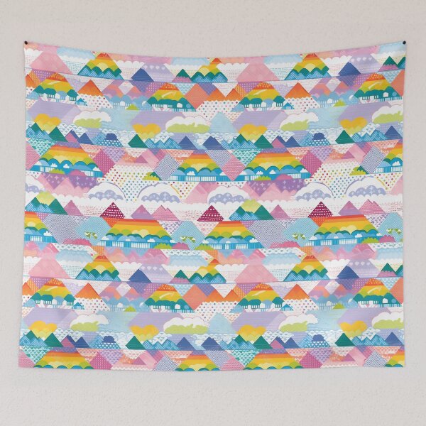 Artikelvorschau, Rainbow Peaks: Boho Minimalist Mountain entworfen und verkauft von Cosmic-Canvases.