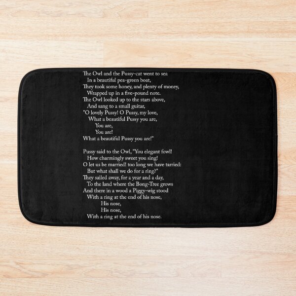Item preview, The Owl And The Pussy-Cat - Edward Lear Poem - Literature - Typography Print 2 - Black designed and sold by Studio Grafiikka.
