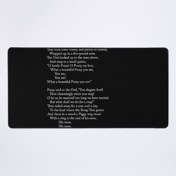 Item preview, The Owl And The Pussy-Cat - Edward Lear Poem - Literature - Typography Print 2 - Black designed and sold by Studio Grafiikka.