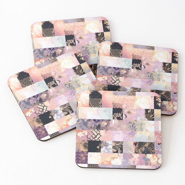 Artikelvorschau, Mystic Patchwork: Purple, Black, Gold, and White Elegance entworfen und verkauft von Cosmic-Canvases.