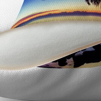 Alternate view of Fantasy sunset landscape Thailand Throw Pillow
