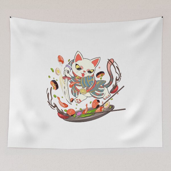 Item preview, Cute Samurai Cat T-Shirt designed and sold by FelixantosArt.