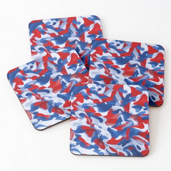 Aperçu de l'œuvre Camo patriotique - impression d'Art motif camouflage rouge, blanc et bleu, un mélange de force et de patriotisme créée et vendue par Dubage603.