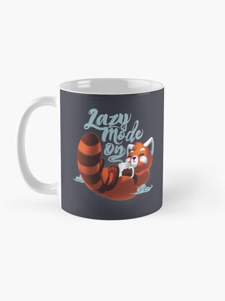Alternate view of Lazy mode ON - Cute Red Panda - Fluffy Coffe Animal Mug