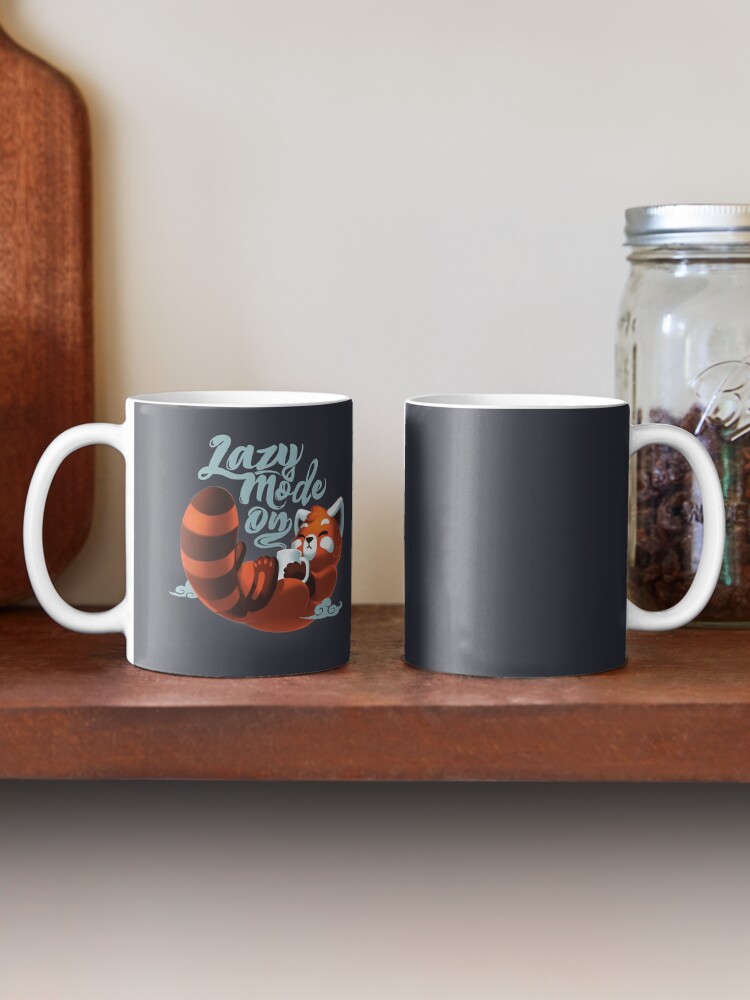 Alternate view of Lazy mode ON - Cute Red Panda - Fluffy Coffe Animal Mug