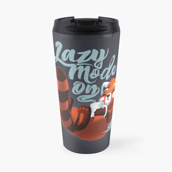 Lazy mode ON - Cute Red Panda - Fluffy Coffe Animal Travel Mug