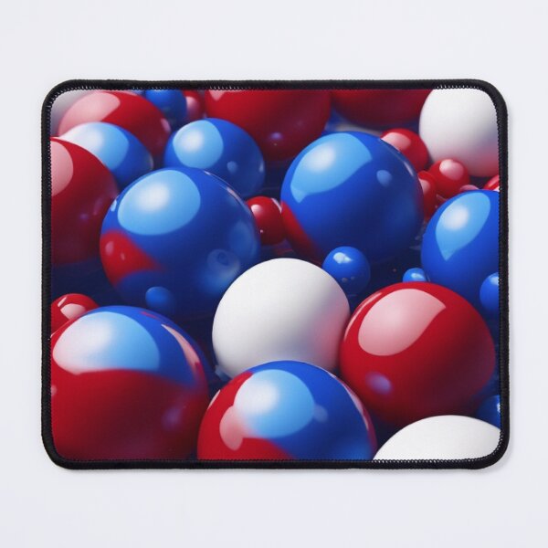 Item preview, Poolside Celebration - Red, White, and Blue Floating Balls Art Print, A Vibrant Water Wonderland designed and sold by Dubage603.