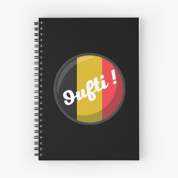 Item preview, Phew! belgian phrase from Liège on a belgian flag in the shape of a round black yellow red designed and sold by PausePapote.