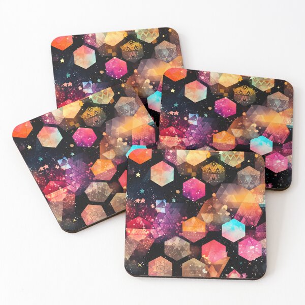 Artikelvorschau, Cosmic Quilt: Vibrant Orange Galaxy Patchwork entworfen und verkauft von Cosmic-Canvases.
