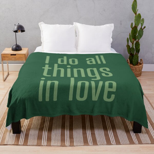 Item preview, I do all things in love in green - positive affirmation designed and sold by PausePapote.