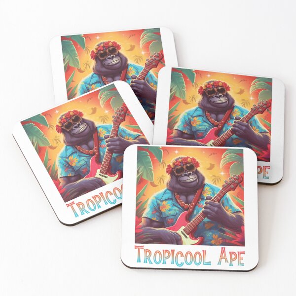 Item preview, Tropicool Ape | Groovy Gorilla with Hawaiian Shirt designed and sold by PopPopGfx.