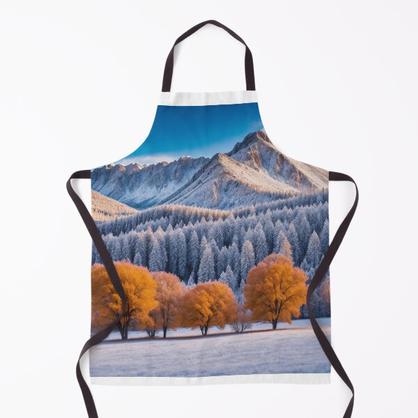 Item preview, Snow-dusted mountain landscapes with autumn trees standing out against the white, Ai Generated Art designed and sold by AiGens.