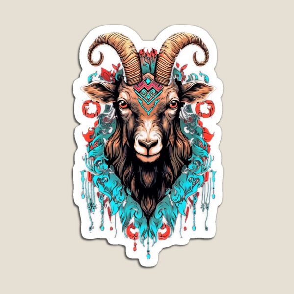 Entangle stylized goat skull sketch for tattoo Vector Image