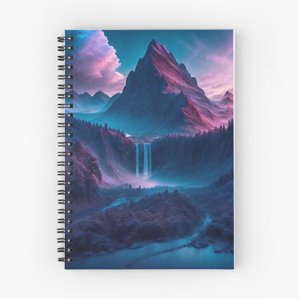 Item preview, Cloudy mountain landscapes with a waterfall, Ai Generated Art designed and sold by AiGens.