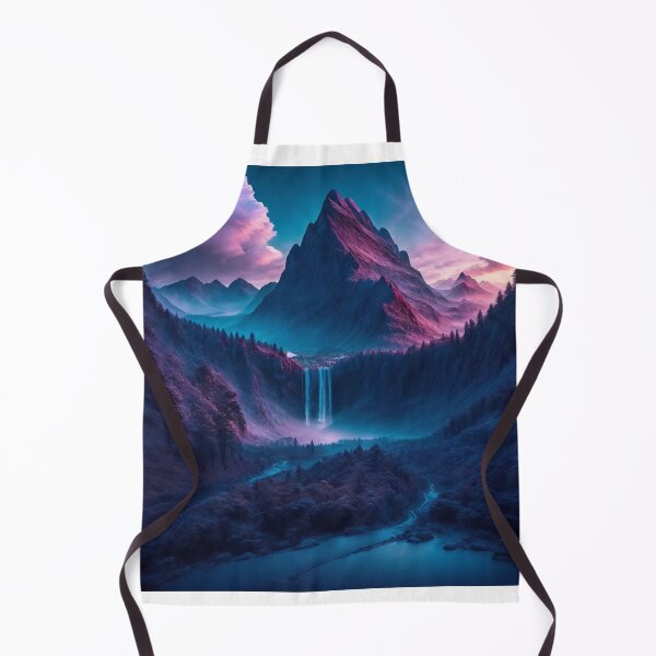 Item preview, Cloudy mountain landscapes with a waterfall, Ai Generated Art designed and sold by AiGens.