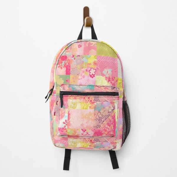 Artikelvorschau, Sunset Quilt: Yellow and Pink Patchwork Design entworfen und verkauft von Cosmic-Canvases.