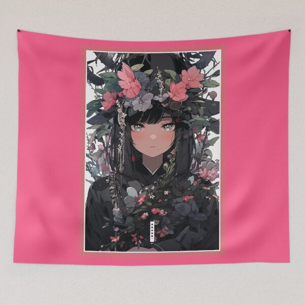Item preview, Aesthetic Anime Girl Pink Rosa Black | Quality Aesthetic Anime Design | Chibi Manga Anime Art designed and sold by AlNoah.