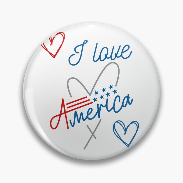 Artikelvorschau, I Love America: Patriotisches Grafikdesign mit „I Love“-Typografie und Herzen zum Thema Flagge entworfen und verkauft von ImaginativeImps.