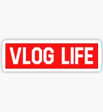 Vlog Life Red - box logo Sticker