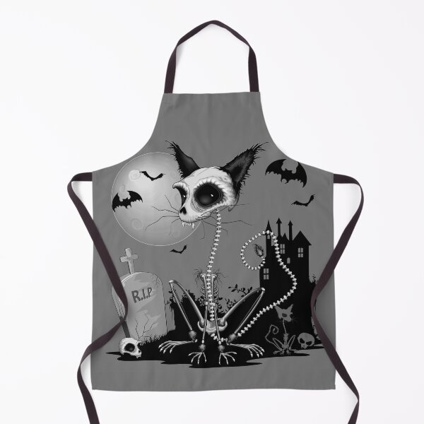Item preview, Cat Zombie Creepy Skeleton on Halloween Scenery designed and sold by BluedarkArt.