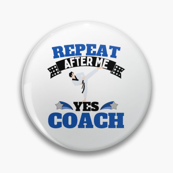 Artikelvorschau, Wiederholen Sie „After Me Yes Coach Karate – Blau Weiß – Lustige Sportarten.“ entworfen und verkauft von GymWearDepot.
