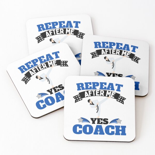 Item preview, Repeat After Me Yes Coach Karate - Blue White - Funny Sports designed and sold by GymWearDepot.