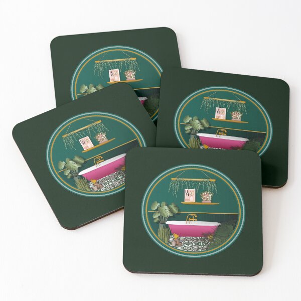 Item preview, Dark Green Romantic Bathroom | Pink Bathtub designed and sold by Space Sense.