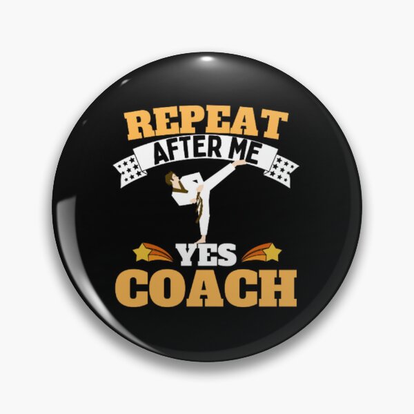 Artikelvorschau, Wiederholen Sie After Me Yes Coach Karate – Gelb Schwarz – Lustige Sportarten entworfen und verkauft von GymWearDepot.