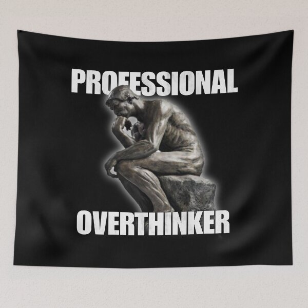 Item preview, Professional Overthinker - The Thinker Meme - Rodin - Funny Introvert Meme designed and sold by StylishPlatypus.