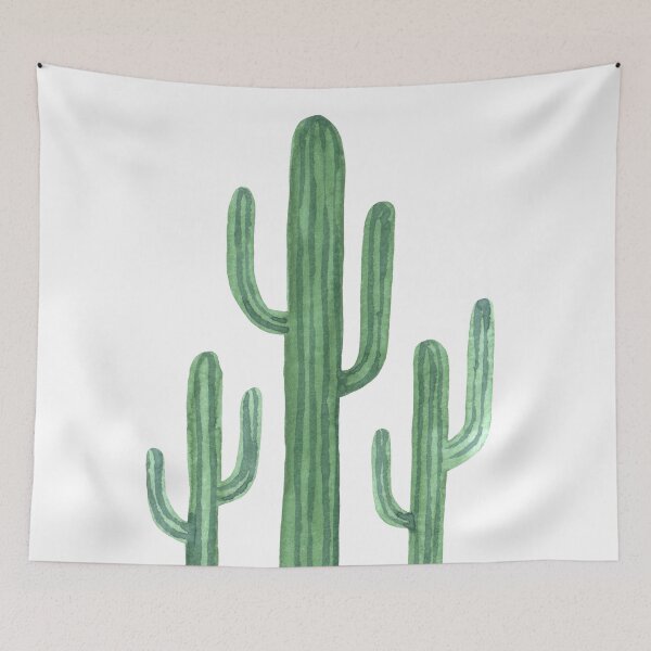 Item preview, Three Beautiful Green Cacti Succulent on White Design designed and sold by DesertDecor.