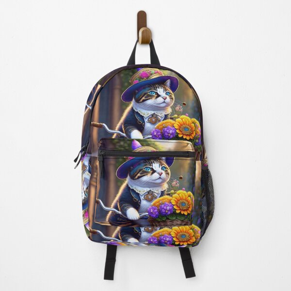 Item preview, Cat with a basket of flowers on a bicycle designed and sold by M-Y-A-R-T-.