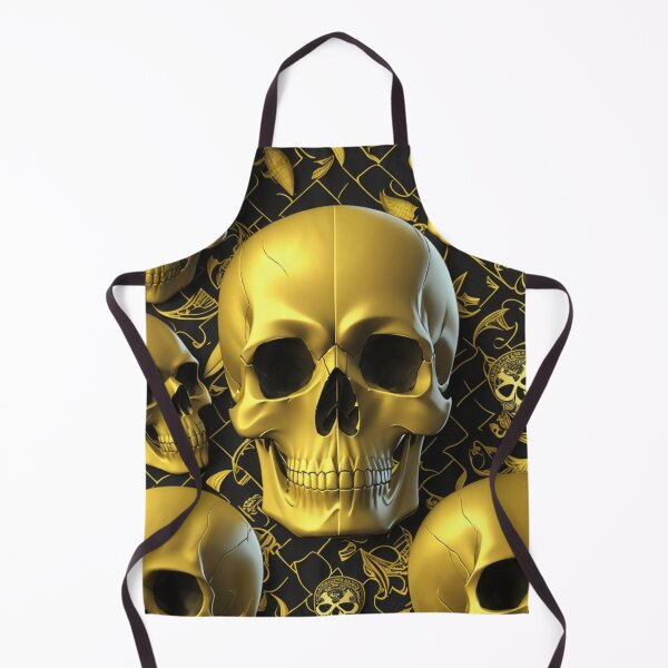 Item preview, Black and gold skulls background designed and sold by Rothnaric.
