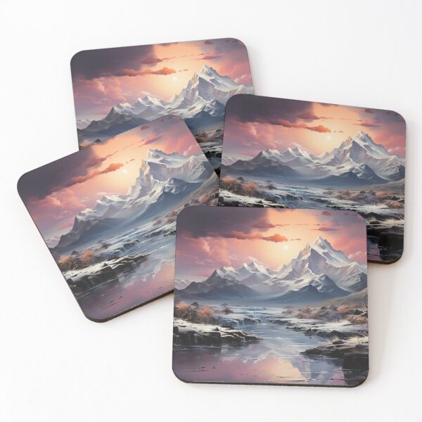 Item preview, Snow-Dusted Peaks mountains: An Ethereal Dreamscape  designed and sold by Moisky Art.